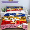 3Pcs Sonic Friends Adventure Bedding Set Soft Fabric Duvet Cover Pillowcases Home Christmas Xmas Halloween Gift 1 Duvet Cover 2 Pillowcase N1216
