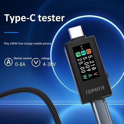 10 в 1 USB-тестер постоянного тока Type-C, измеритель тока и напряжения 4-30 В, таймер, амперметр, цифровой монитор, индикатор отключения питания, зарядное устройство для повербанка