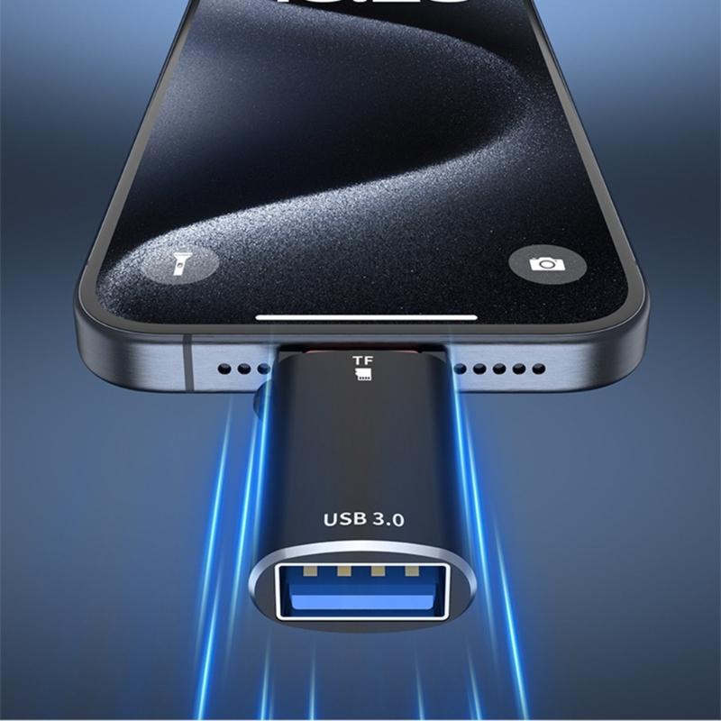 OTG-адаптер USB C на USB 3.0 со слотом для карт памяти TF, скорость передачи 5 Гбит/с, для телефонов, планшетов, ноутбуков, OTG-конвертеры