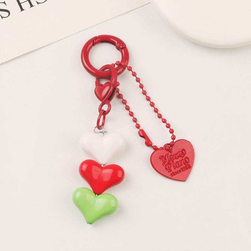 Lovely Adorable Heart Charm Key Chain Purse Pendant Handbag Backpack Keychain Decoration Girls Women Gift