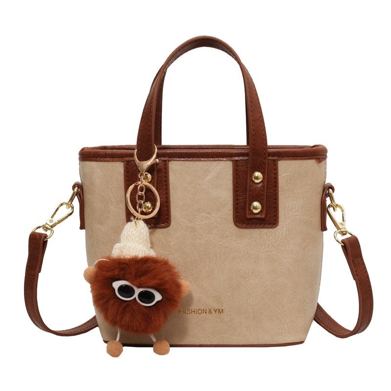 IELGY Fashionable Versatile Shoulder Messenger Bag, Textured Explosive Portable Bucket Bag