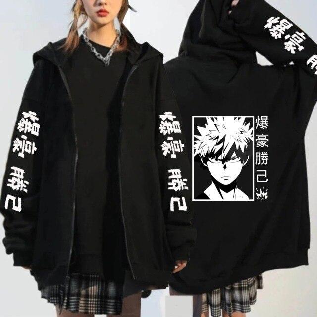 My Hero Academia Bakugo аниме толстовки на молнии толстовка для женщин и мужчин одежда Бакуго Манга оверсайз толстовка с капюшоном куртка