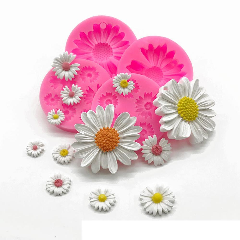 Cake Decoration Flower Silicone Mold Daisy Candle Mold Fondant Craft Baking Tool  Home Kitchen DIY