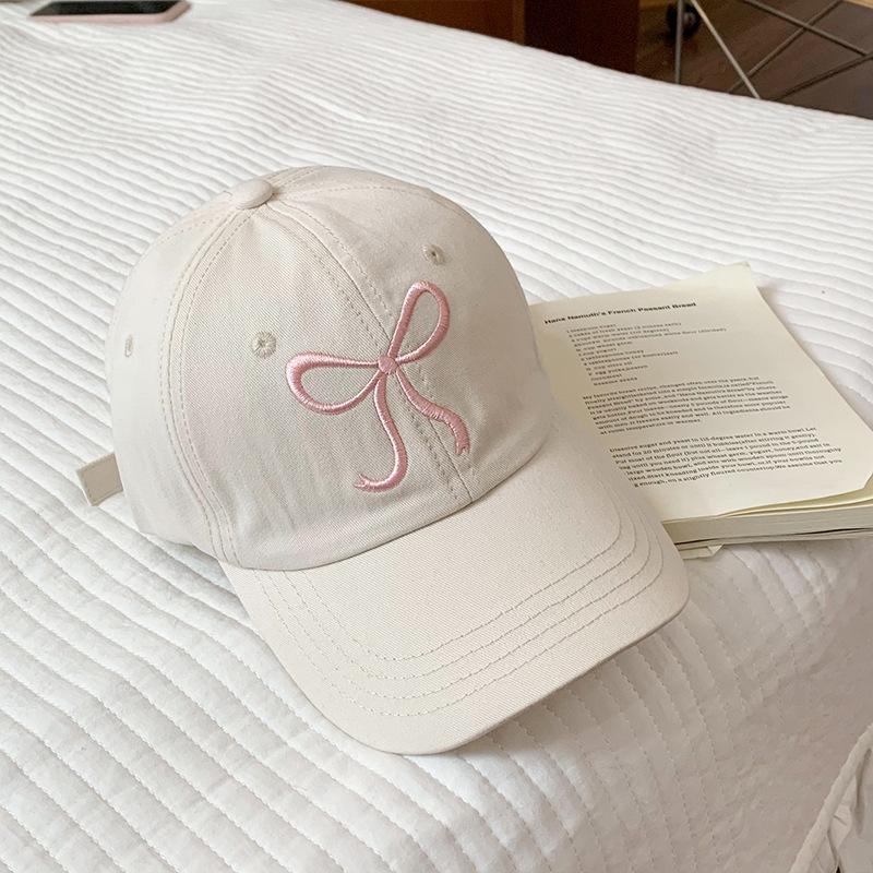 Комплект из 1 детской шапки, летние пустые цилиндры, детские шапочки с язычком утки, шляпы от солнца с вышитым бантом для девочек, бейсболки с завязанным хвостиком