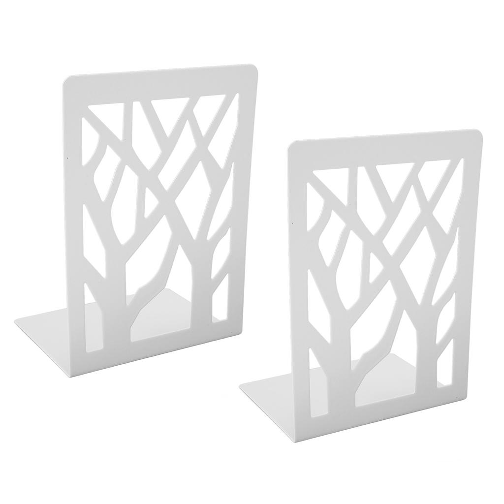 1 пара металлических книжных подставок Современный декоративный дизайн дерева Сверхпрочные Нескользящие Книжные упоры для офиса школы