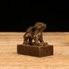 Antique Bronze Kirin Seal Desktop Ornaments Copper Animal Miniature Figurine Lucky Brass Kirin Statue Feng Shui Decoration