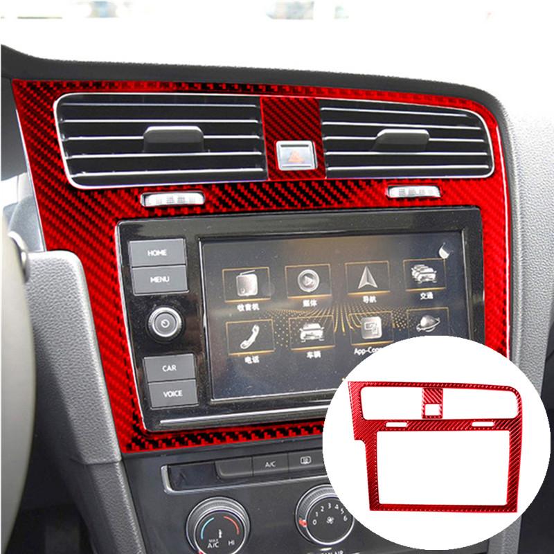Защитное украшение салона автомобиля, красная наклейка из углеродного волокна для Volkswagen VW Golf 7 GTI MK7 2014-Стайлинг