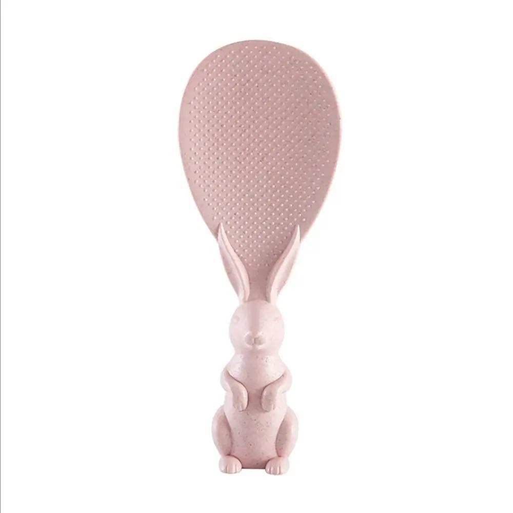 Пластиковая ложка для риса Милые кухонные аксессуары Ручка в виде кролика Лопатка для риса Антипригарная ложка для риса Домашняя кухня