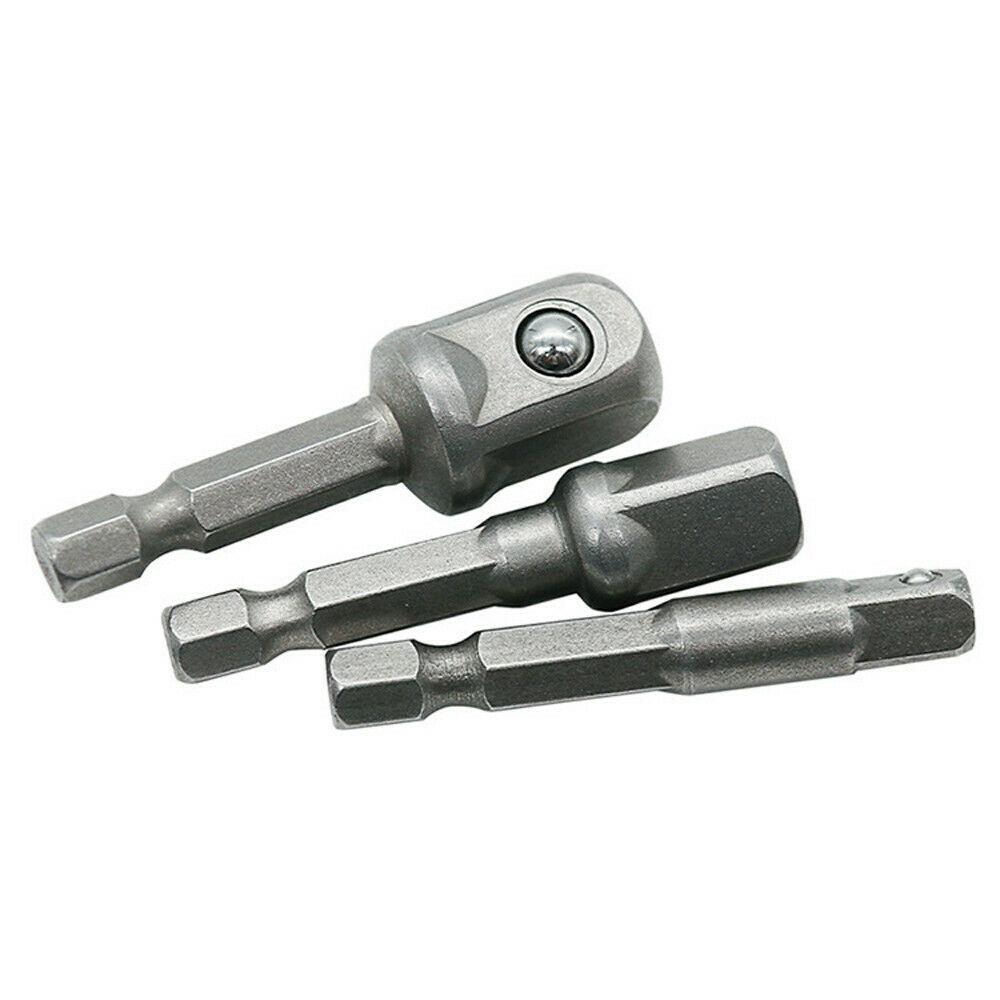 3 шт. 1/4 3/8 1/2 Адаптер для торцевых головок Шестигранный хвостовик Сверла Удлинитель Электроинструменты