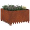 Lawn Edging 4 pcs 60 x 60 x 35 cm Steel Rusty