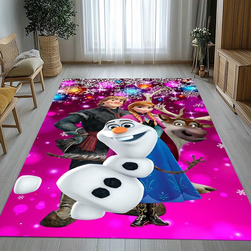 Elsa Frozen Anna Princess Cartoon Girl Living Room Non-Slip Area Rug Soft Carpet for Bedroom Playroom Sofa,Home Decor Doormat