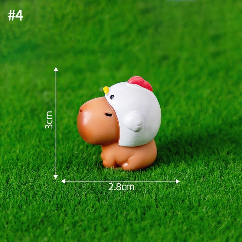 Мини Фигурка Капибары Украшение Настольные Аксессуары Украшение для Интерьера Автомобиля Смола Фигурка Миниатюрная Модель Животные Декор