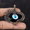 Черный цвет кулон от сглаза, обернутый медной проволокой, подвеска с драгоценным камнем, стильный кулон, медная проволока, ювелирное изделие, подарок для мамы, этнические подвески ручной работы