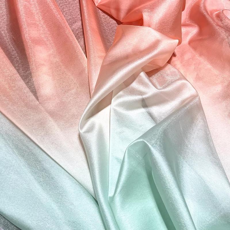 100x150cm Bark Wrinkled Thin Gradient Glitter Fabric for Dress Skirts Stage Costumes Sewing Glossy Needlework Decorative Cloth