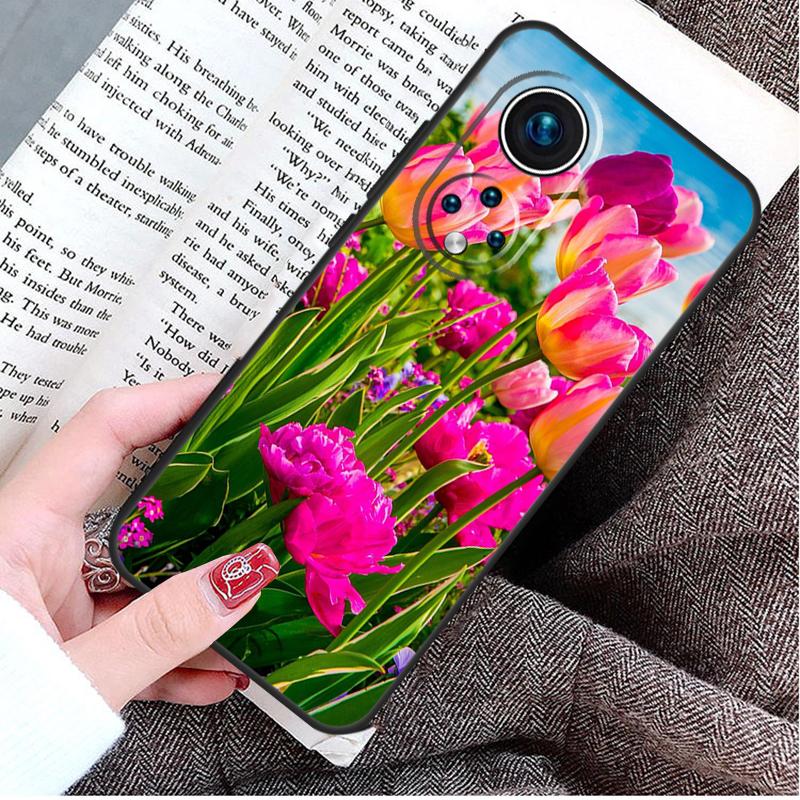 Чехол-цветок с весенними тюльпанами для Honor Magic 5 6 7 8 Pro Honor Win RT X9d X9c X9b X9a X8c X8b 50 70 90 400 200 Lite