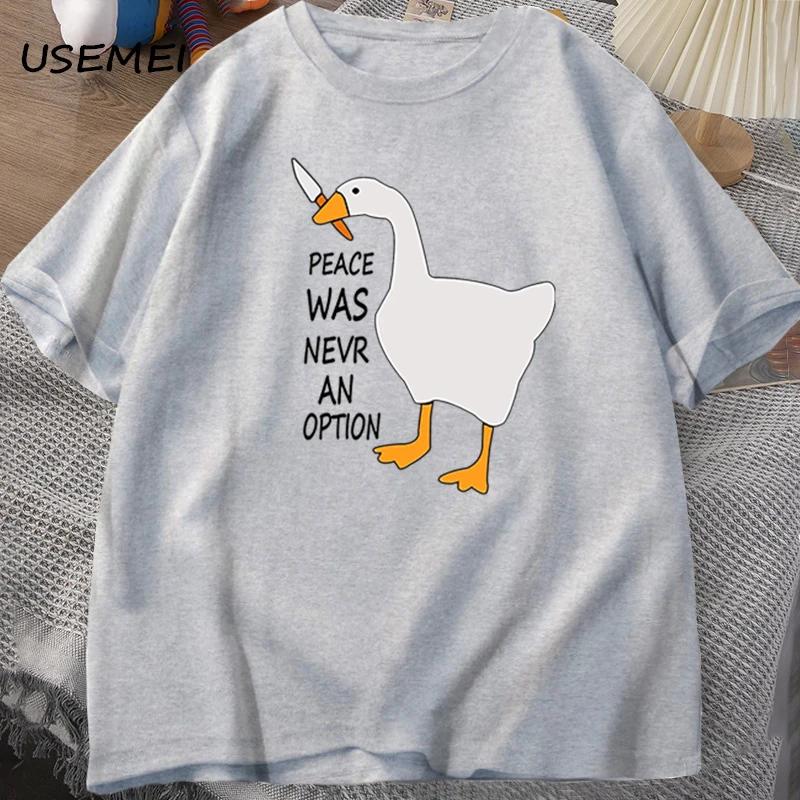 Футболки Goose Peace Was Never An Option для мужчин и женщин, летние, хлопковые, модные, для отдыха, крутые, мужская одежда, футболка с коротким рукавом