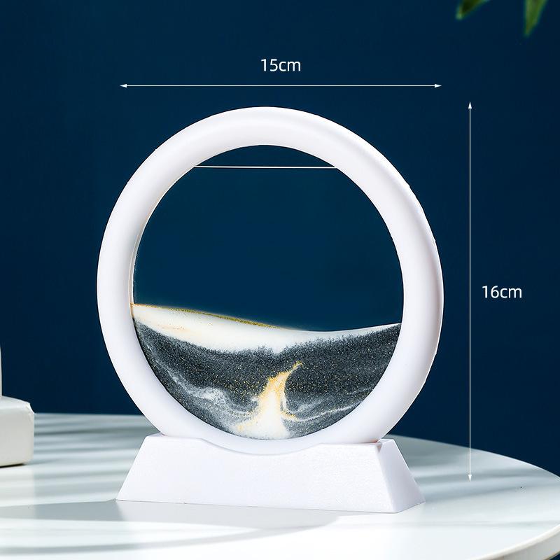 Sandscape Рамка для живой песочной анимации Зыбучий песок 3D Динамические жидкие песочные часы Кинетическая песочная картина Текущий песок Офис Домашний декор Подарки