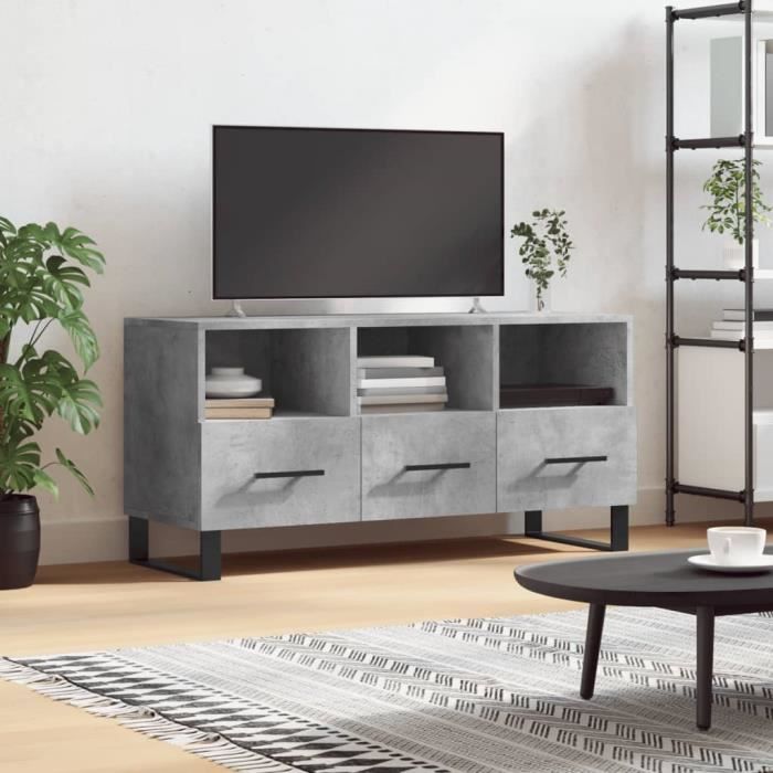 VidaXL TV Cabinet Concrete Grey 102x36x50 Cm Engineered Wood 829064