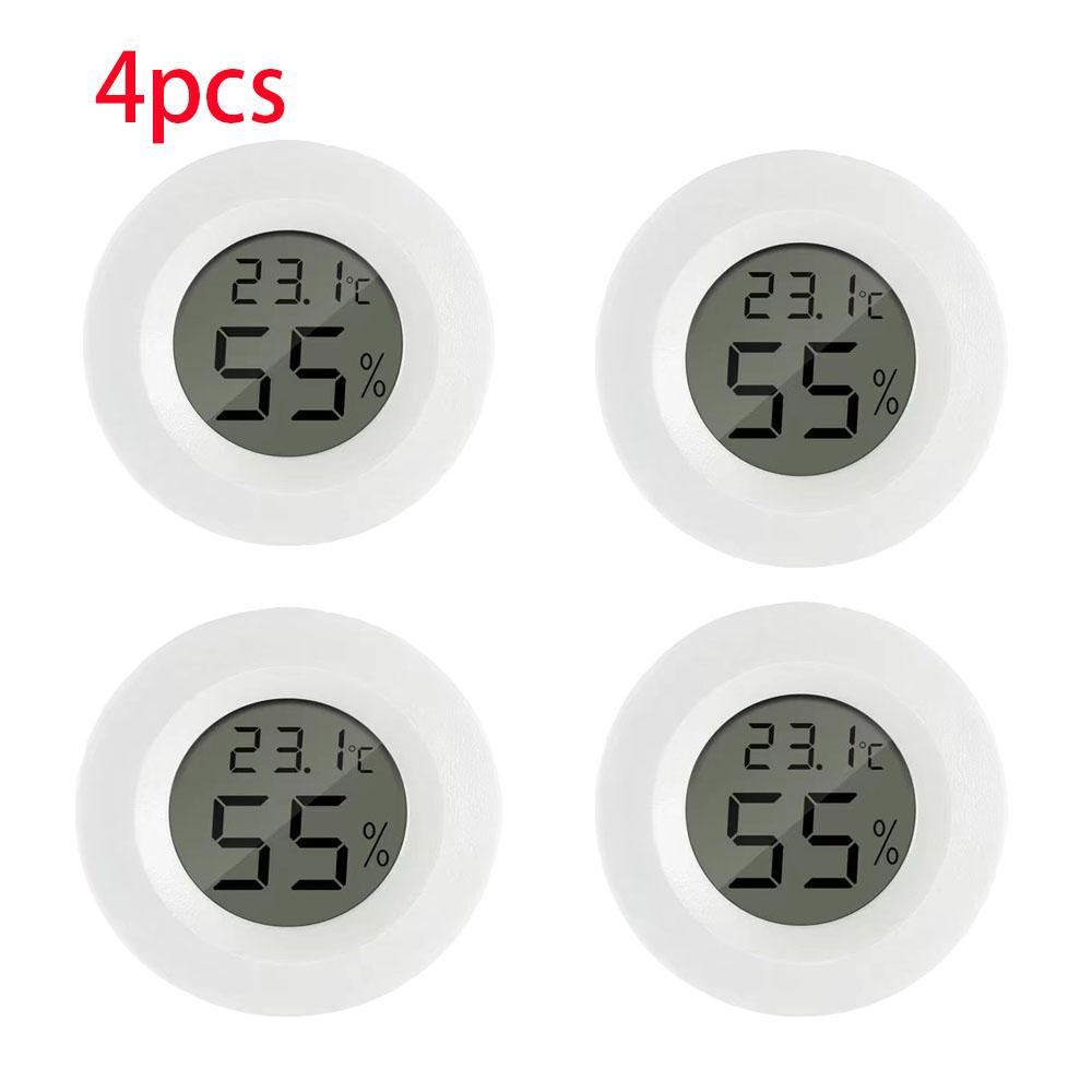 2/4 Pcs Mini Hygrometer Thermometer Fahrenheit or Celsius Meter Digital LCD Monitor Indoor Room Round Humidity Temperature Gauge 2