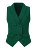 Элегантный женский двубортный жилет без рукавов Allegra K темно-зеленого цвета, размер L
