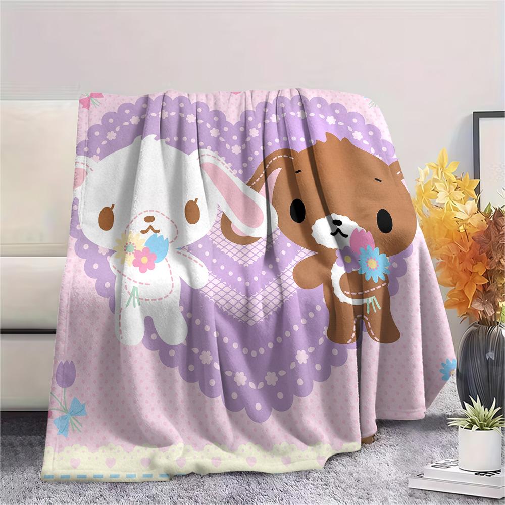 Honey Bonnie Print Flannel Blanket, High quality Comfortable for All Seasons, Home Decor, Warmth and Comfort