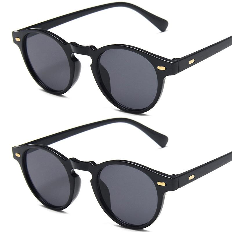 2PCS Classic Fashion Round Sunglasses Women Men Simple Trend Brand Designer Sun Glasses Fishing Male Female Glasses UV400