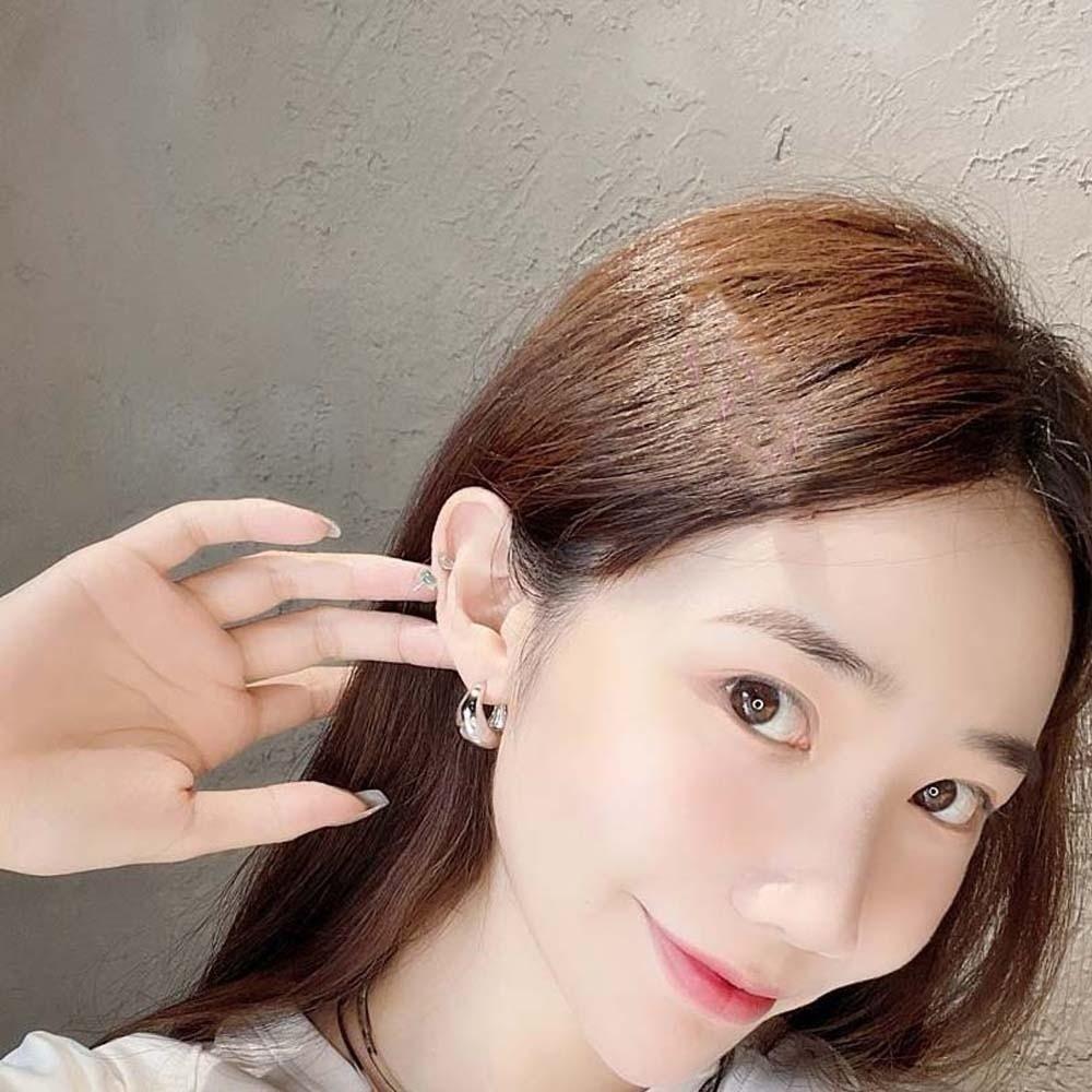 Elegant Circle Earrings 925 Silver Needle Silver Ear Buckles Brilliant Golden Round Earrings  Girls