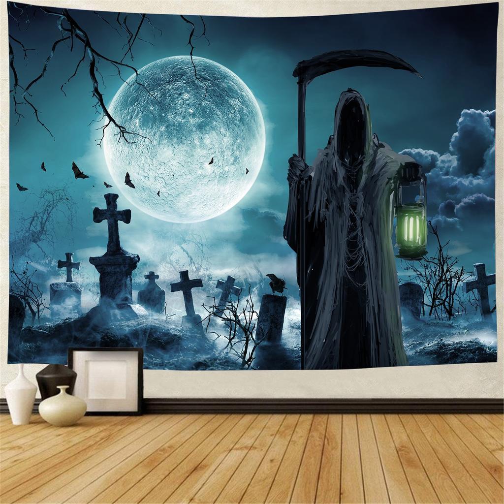 Halloween Tapestry Horror Zombie Tapestry Doomsday Tapestry Wall Hanging Bedroom Living Room Dorm Wall Decor Backdrop Cloth