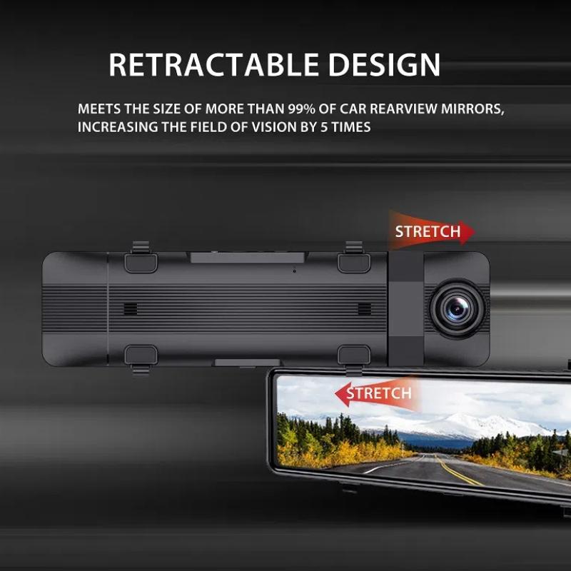 10.1-inch 4K HD WiFi Mobile Connected Driving Recorder with GPS ADAS 24-hour Monitoring Streaming Media