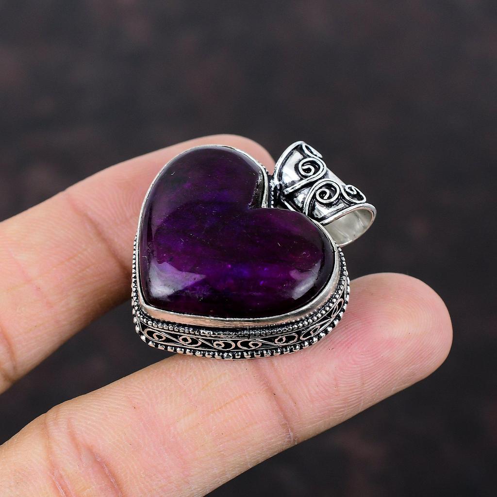 Фиолетовый огонь, подвеска из лабрадорита, подвеска из драгоценного камня, подвеска из стерлингового серебра 925 пробы, изысканная подвеска, ювелирные изделия ручной работы, винтажная подвеска, подарок для мамы