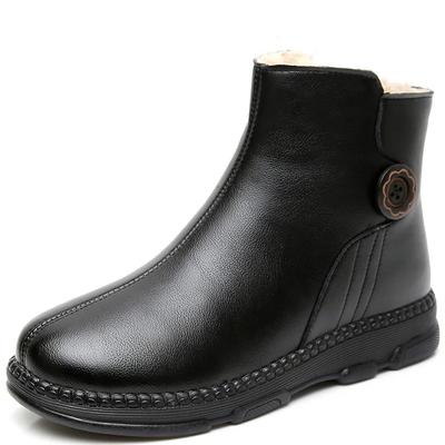 Модные новые ботинки из натуральной кожи, женские теплые ботинки, женская обувь на молнии, ботильоны на плоской подошве, повседневные ботинки Botas Mujer, зимние женские ботинки