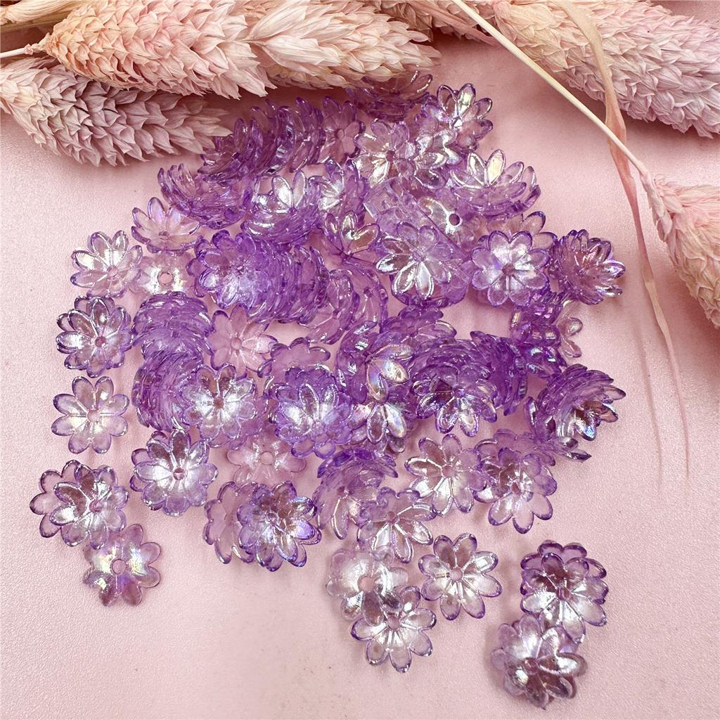 100pcs 9.5mm Fashion Acrylic Flower Beads For Bracelet Necklace Making DIY Jewelry Accessories