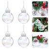 6/12 шт., рождественские шары, небьющиеся, переливающиеся, прозрачные, могут быть заполнены, многоразовые шары с орнаментом, украшение для рождественской елки