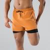Men Swimming Shorts Double-layered Quick-drying Swim Trunks Drawstring Elastic Waist Surfing Hot Spring Bathing
