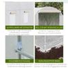 3.5 x 2 x 2 m Polytunnel Greenhouse, Walk-in Green House for Garden with Mesh Windows, Galvanised Steel Frame, White