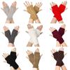 Twists Gloves Winter Gloves Outdoor Riding Mittens Half Finger Gloves Knitted Gloves  Outdoor