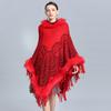 Fur Collar Pullover Cape Shawl Women'S Knitted Fur Coat 601 #