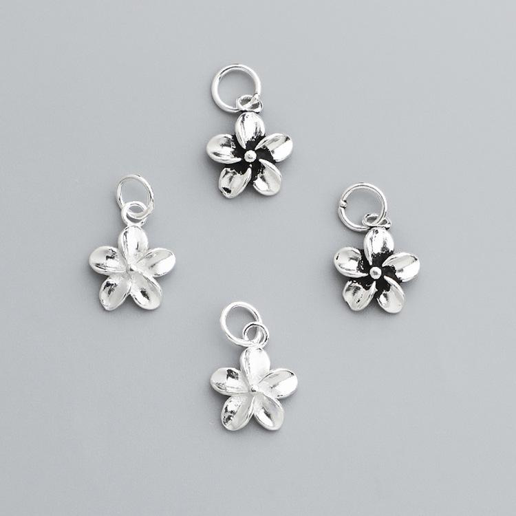 S925 стерлингового серебра цветок кулон DIY бисер веревка браслет/ожерелье ювелирные изделия аксессуар