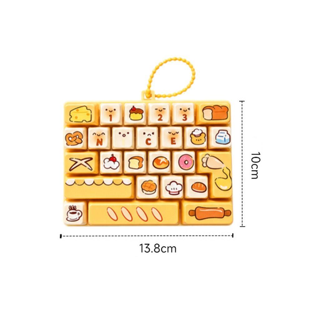 26-key Keyboard Keychain Pressable Keys Press Button Toy Cute Keyboard Fidget Toy Bag Ornament