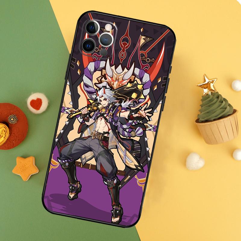 Чехол для телефона Genshin Impact Аратаки Итто Для iPhone 17 Pro Max 17Air 16E 15 14 13 12 11 16 Pro Max Mini Ударопрочный чехол