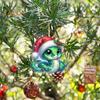Snake Christmas Ornament Flat 2D Acrylic Cartoon Snake Pendant Festive Santa Hat Snake Ornament for Tree Door Mantel Decor
