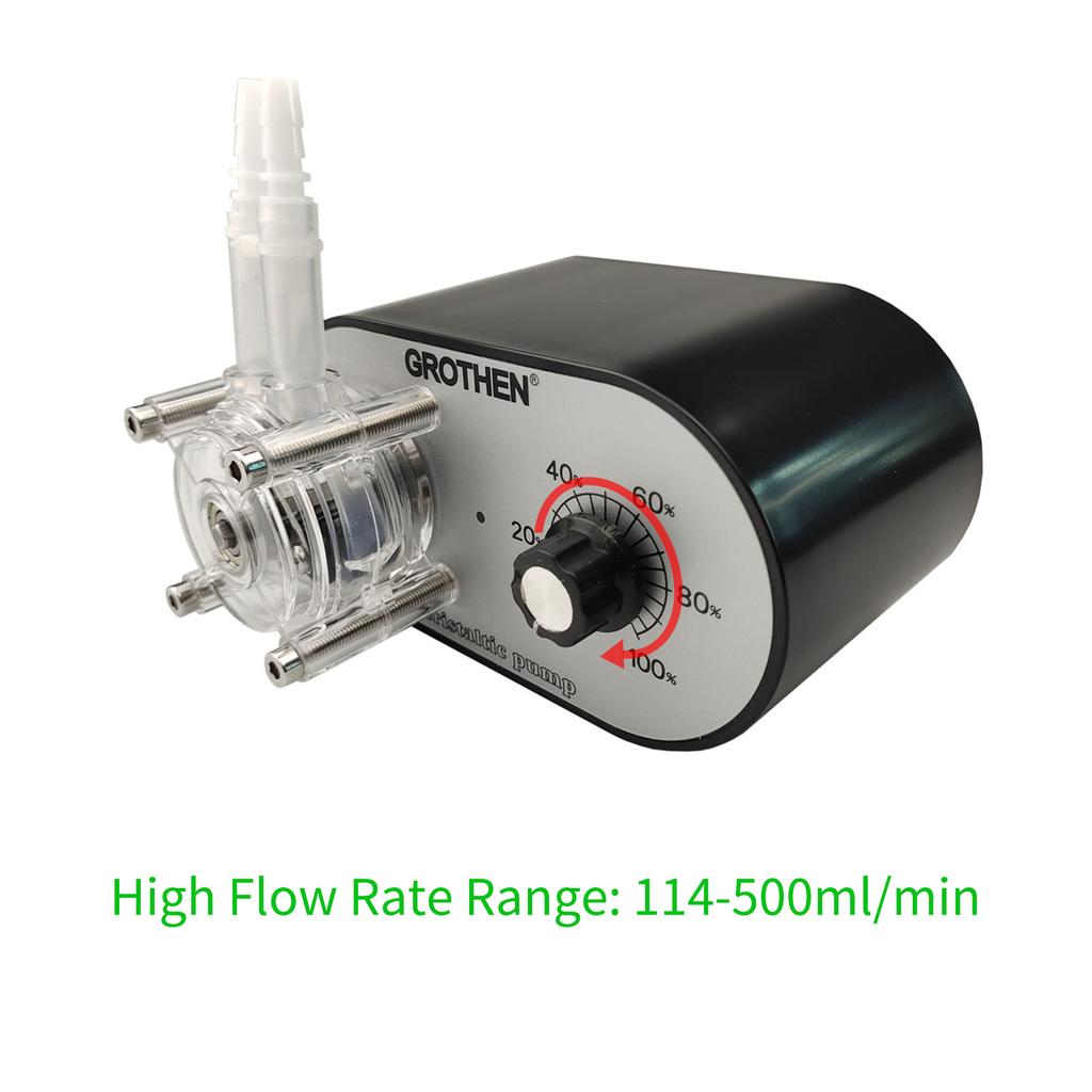 Перистальтический насос GROTHEN G328A, 100–240 В, 114–500 мл/мин, регулируемый, высокая скорость потока, пищевой платиновый