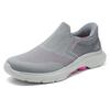 Skechers Go Walk Удобные Повседневные Кроссовки без Шнурков Низкие Женские Серый Розовый 125246-GYHP