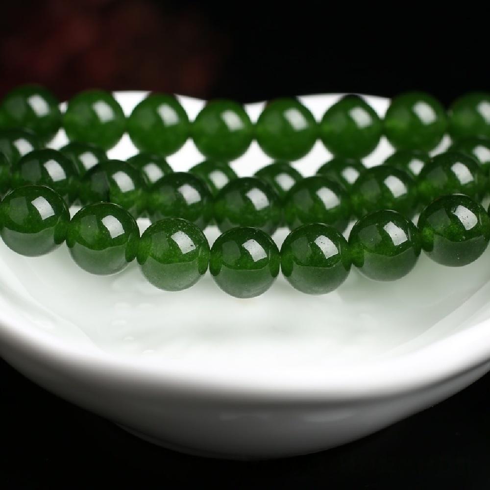 Темно-зеленый халцедон жадеит натуральный камень 15" гладкие свободные разделительные бусины 4/6/8/10/12 мм для изготовления ювелирных изделий DIY браслеты шармы аксессуары