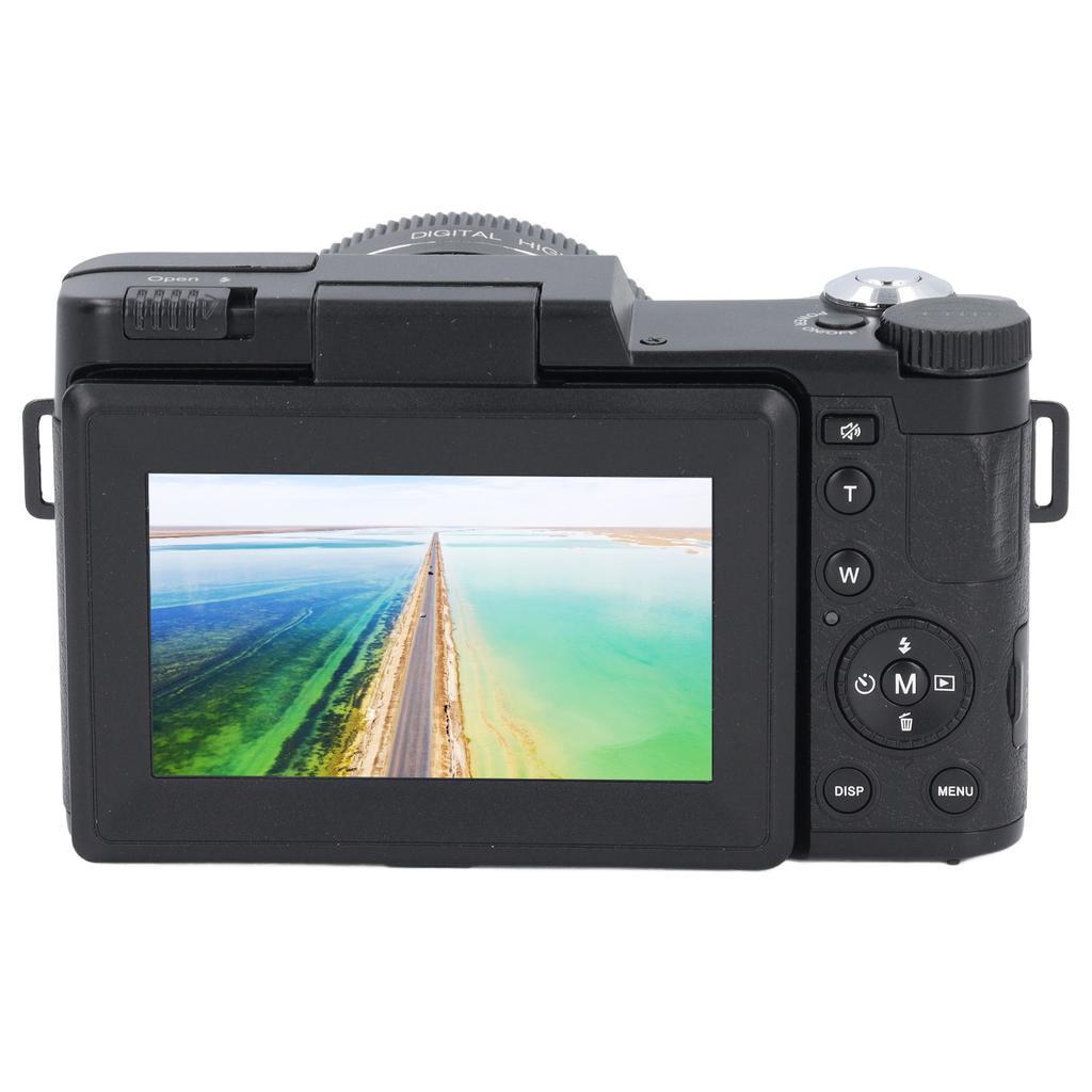 4K Digital Camera Face Detection Autofocus Anti Shake 48MP Vlogging Camera with 32G Card 3in 180 Degree Flip Screen