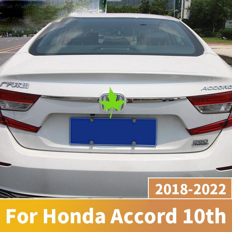 For Honda Accord 10th 2018 Stainless Steel Car Rear Trunk Protector Trim Cover Tail Box Door Lid Sequin sticker