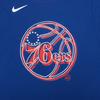 Nike X NBA Philadelphia 76ers Minimalist Numeric Logo Print Crew Neck Comfortable Short Sleeve T-Shirt Kids Tops Blue 3Z2B7BBWZ-76R
