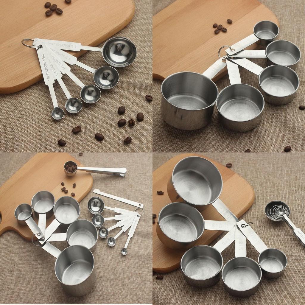 Steel Versatile Stainless Measuring Cups And Spoons Set For Baking Coffee And Sweet Treats