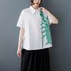 DIMANAF 2025 Plus Size New Summer Blouse Short Sleeve Printing Shirt Casual Women Loose Tops Shirts