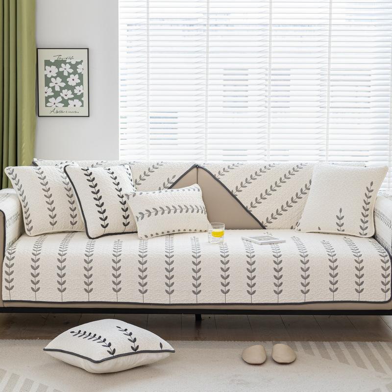 Cotton Sofa Cushion, Universal In All Seasons, Non-Slip Washed, Pure Cotton New Simple Seat Cushion Cover Cloth, Sofa Cover Towel
